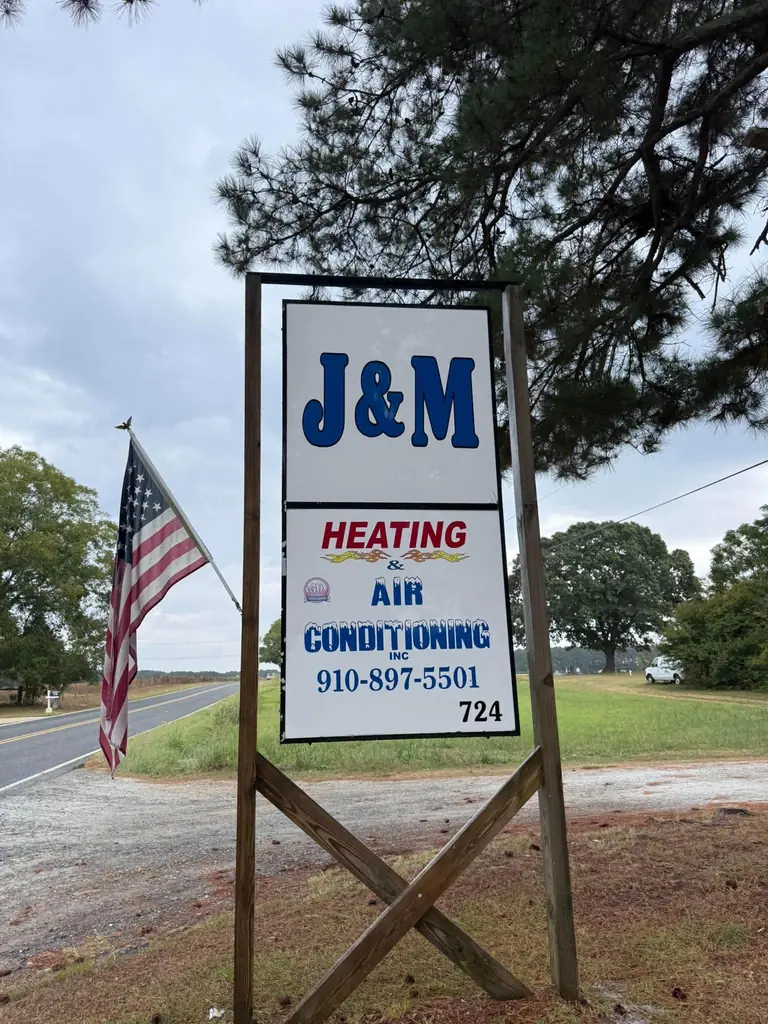J&M Heating & Air sign after cleaning